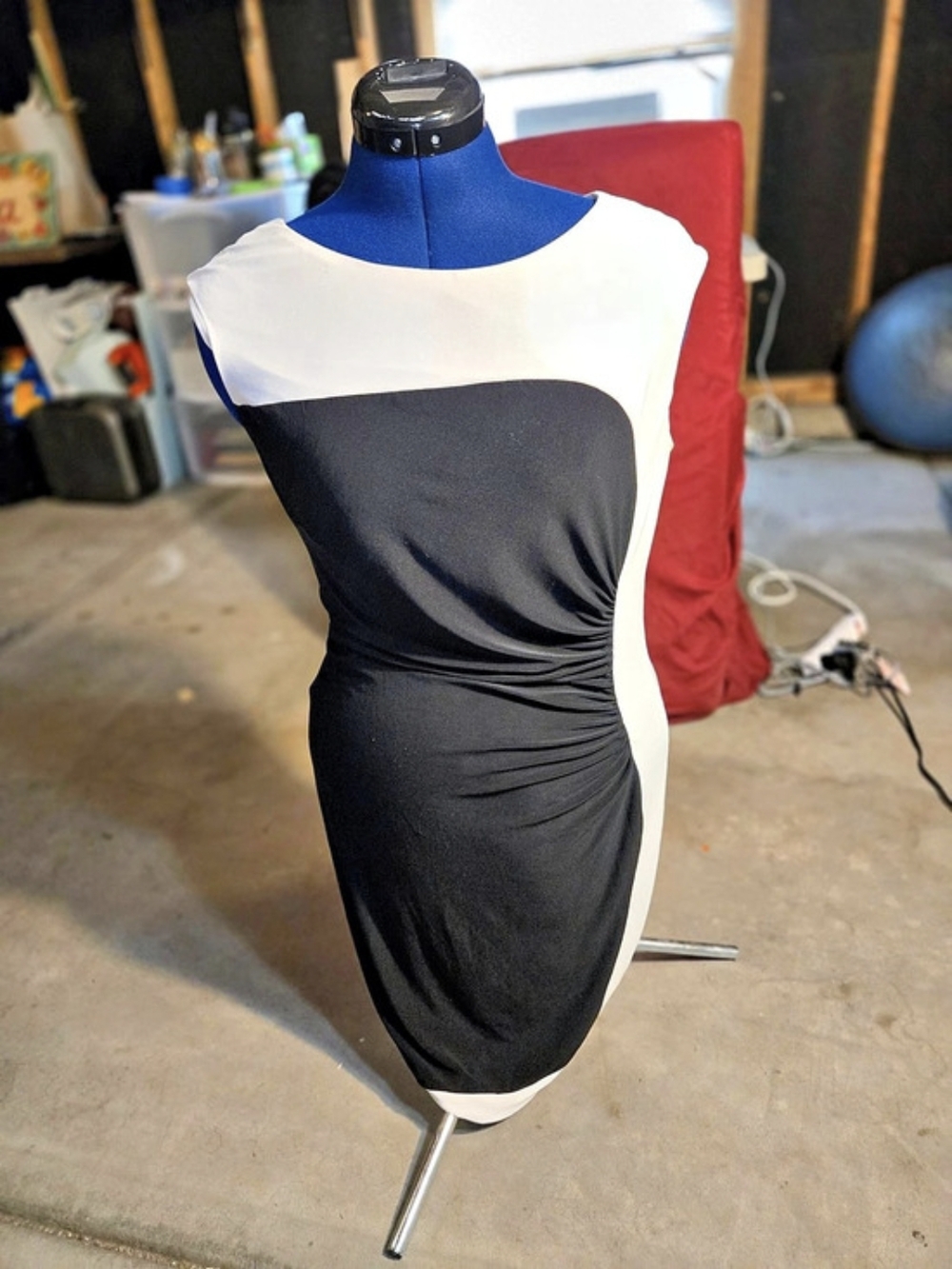 Lauren Ralph Lauren Colorblock Ruched Sheath Dress Mini Dress Black & White Size